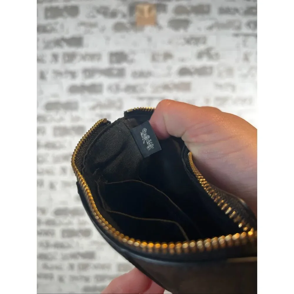 Coach | leather wristlet with strap